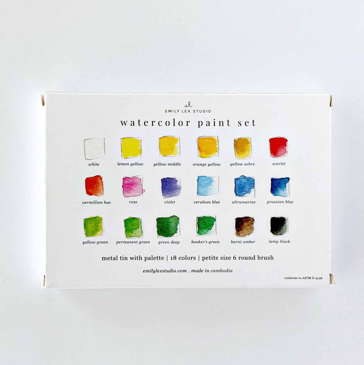 18 Color Watercolor Paint Set with Brush