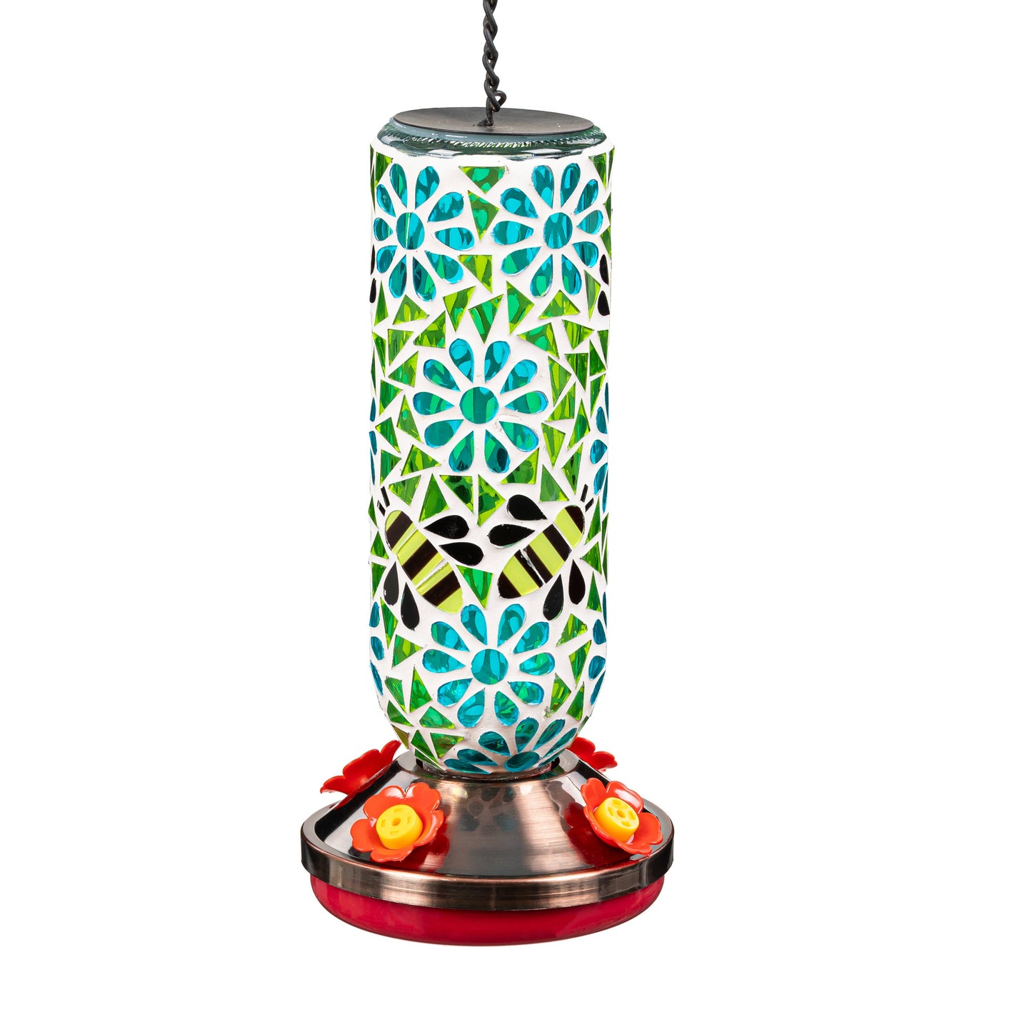 Mosaic Glass Hummingbird Feeder