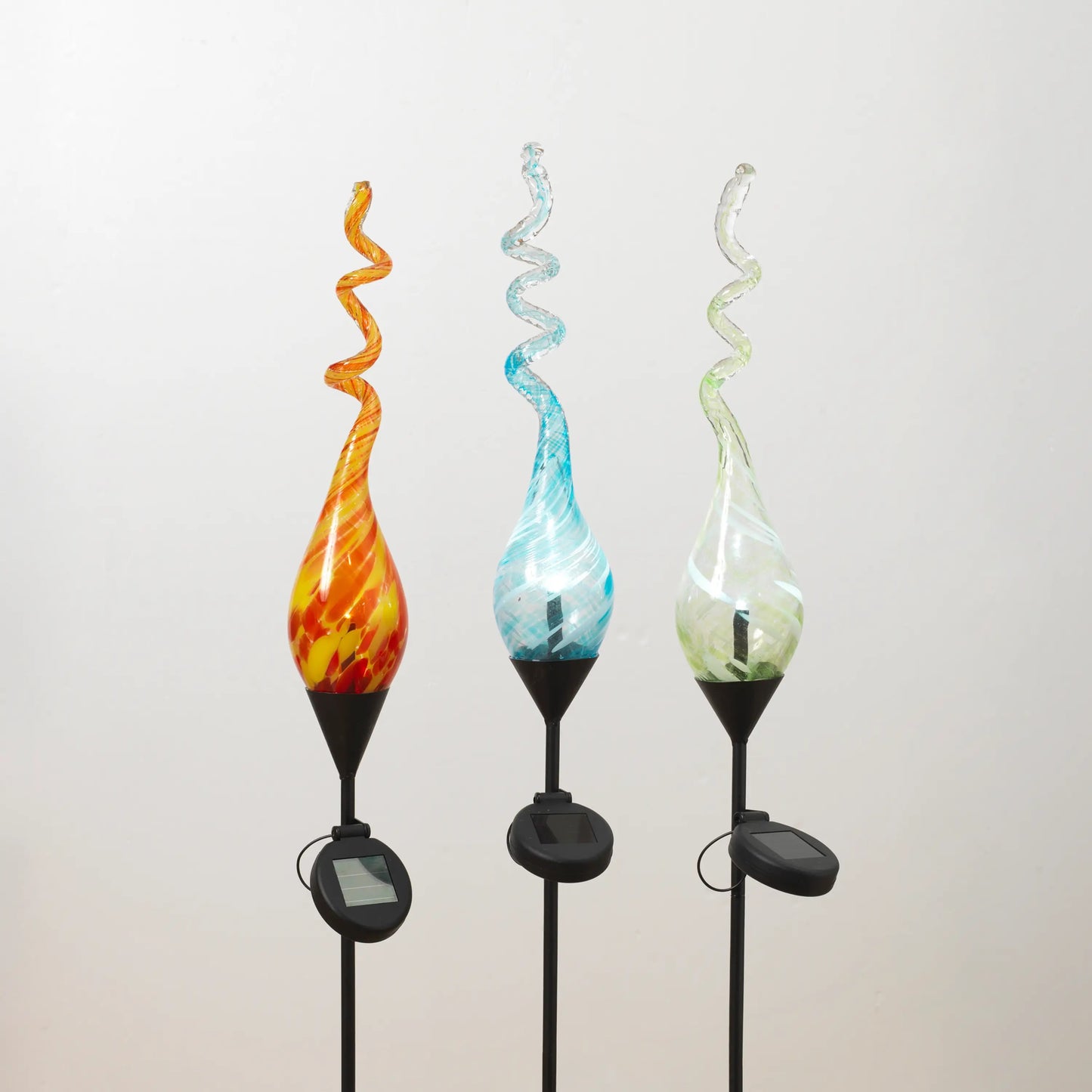 Gerson Company 34.6" Solar Lighted Handblown Stake