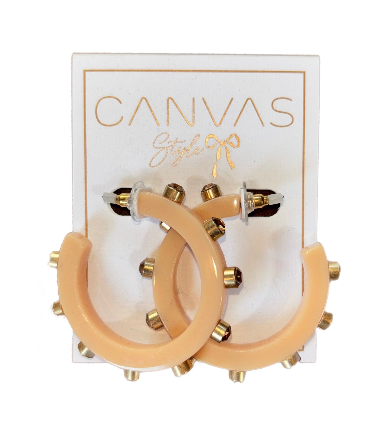 Canvas Renee Resin and Rhinestone Hoop Earrings