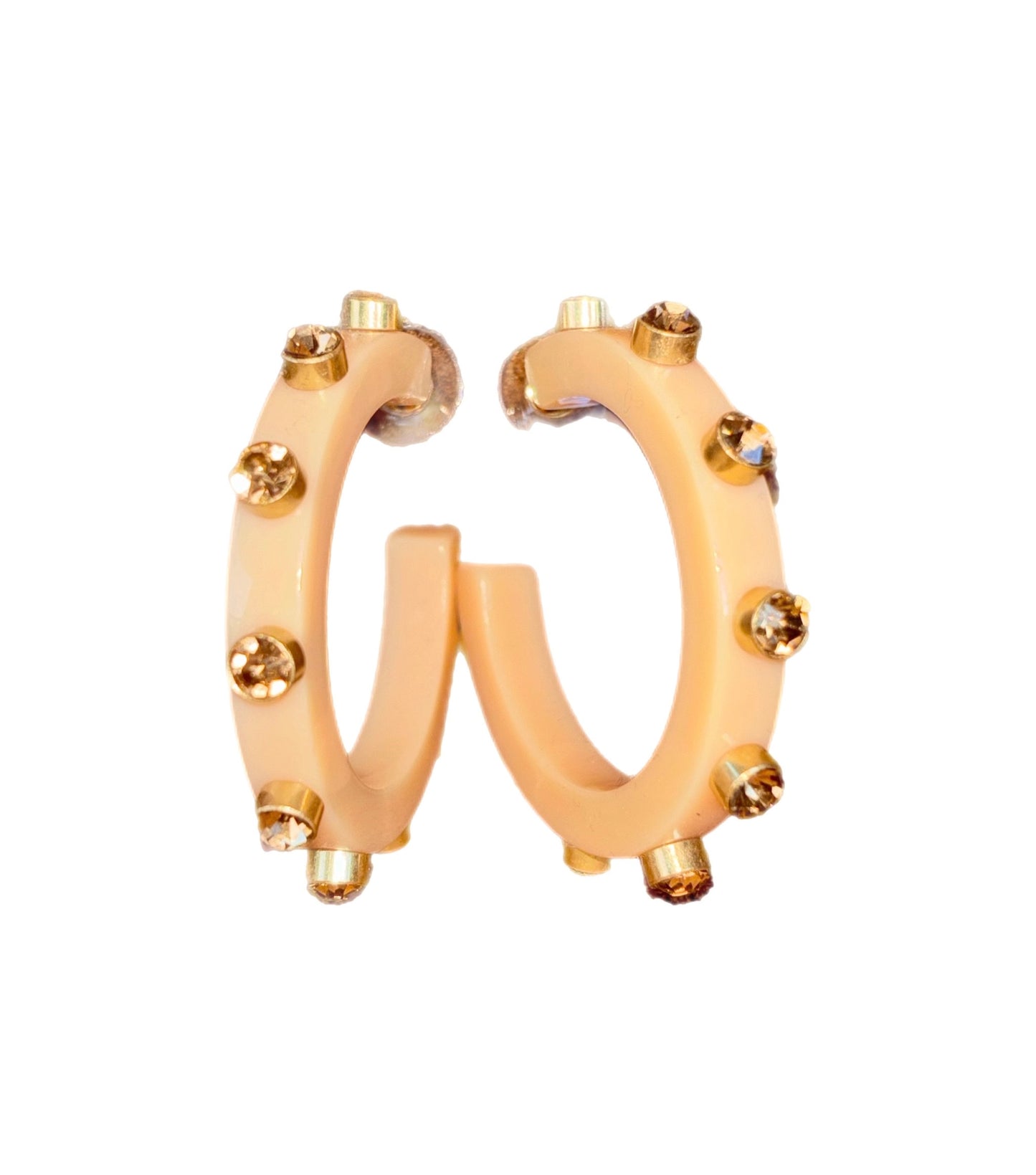 Canvas Renee Resin and Rhinestone Hoop Earrings