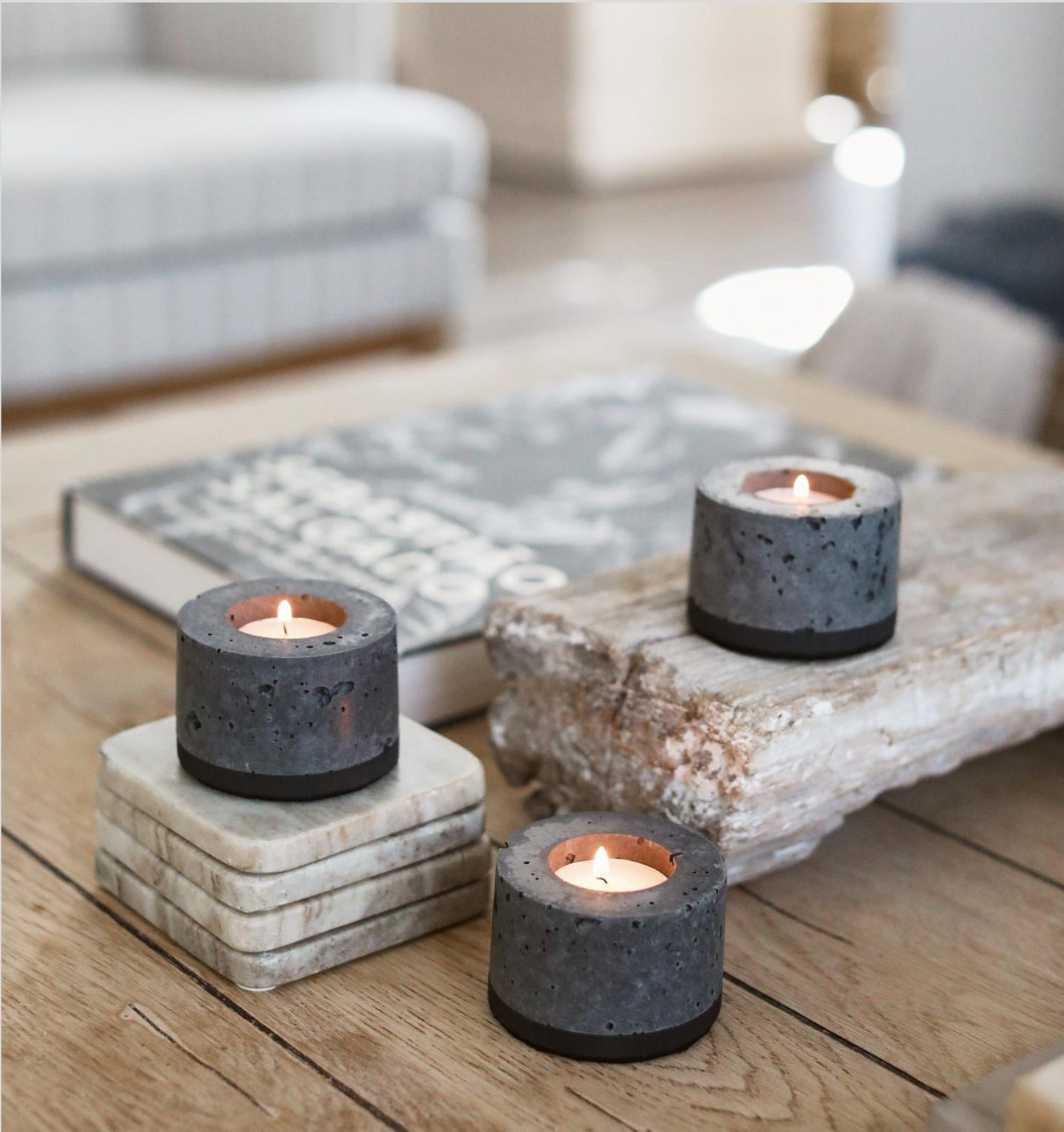 Flikr Fire Tealights - Set of 3 - Lit