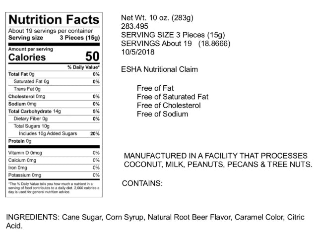 Hammond's Hard Candies Natural Root Beer Drops