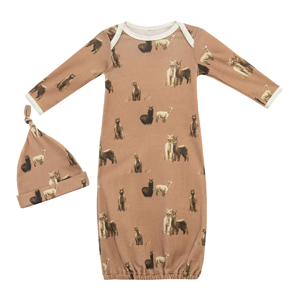 MilkBarn Newborn Gown & Hat