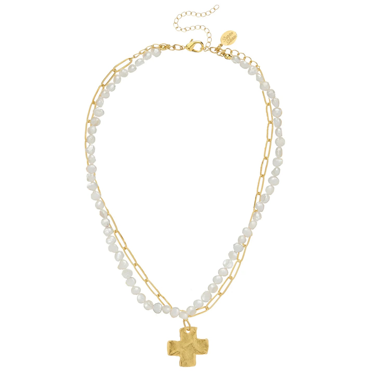 Susan Shaw Cross Piper Paperclip Necklace