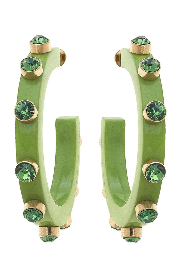 Canvas Renee Resin and Rhinestone Hoop Earrings