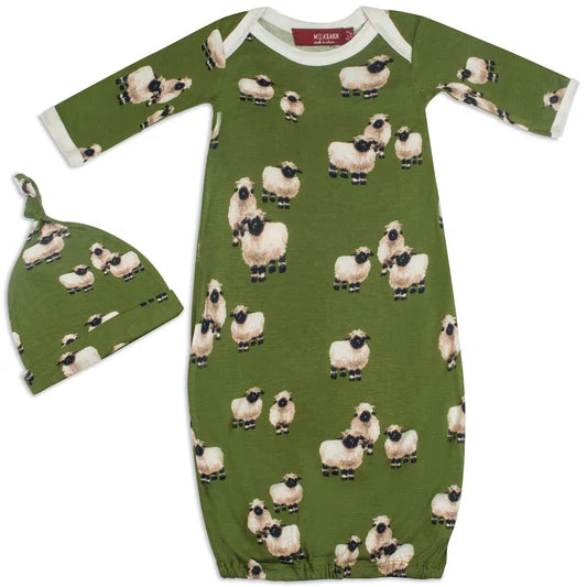 MilkBarn Newborn Gown & Hat