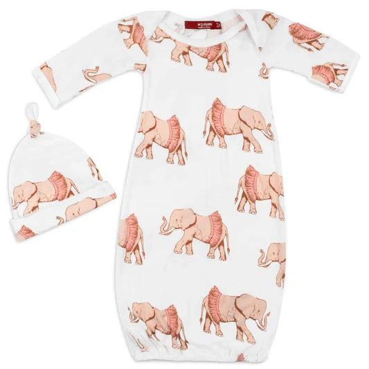 MilkBarn Newborn Gown & Hat