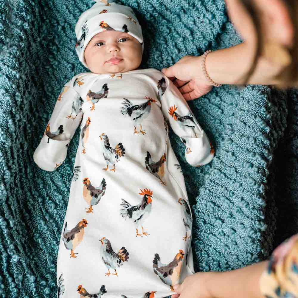 MilkBarn Newborn Gown & Hat