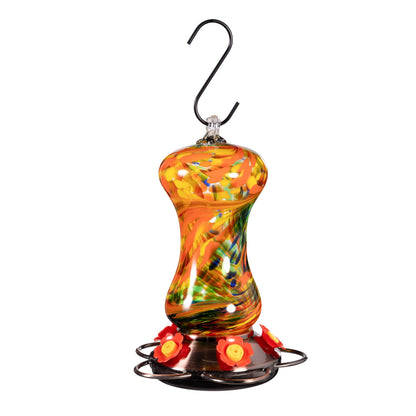 Art Glass Swirl Hummingbird Feeder