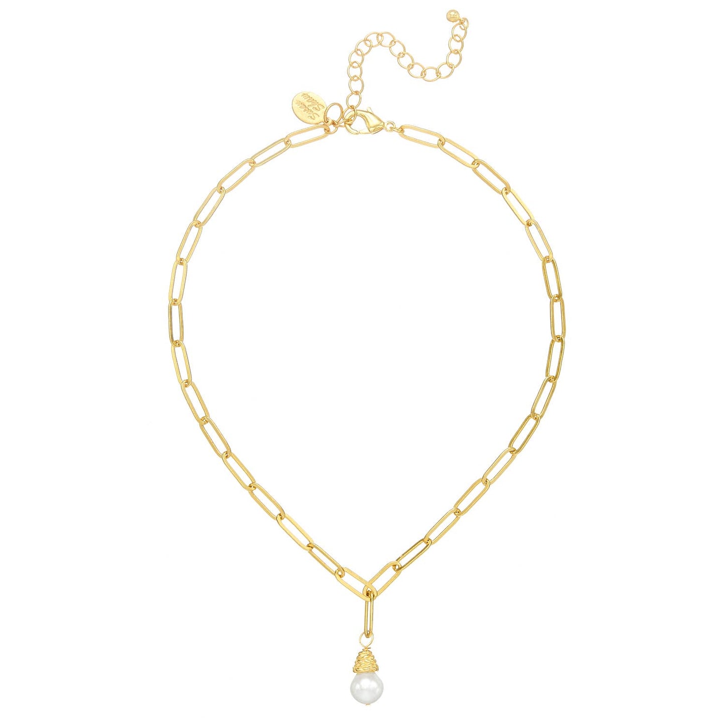 Susan Shaw Freshwater Pearl Paperclip Necklace