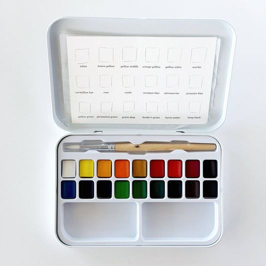 18 Color Watercolor Paint Set with Brush