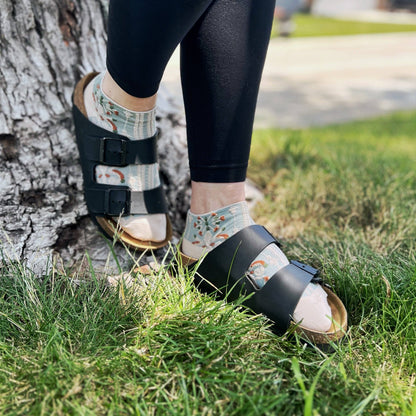 Daisy Dunes Bohemian Spring Floral Ankle Socks - Lace Haden Socks