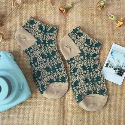 Daisy Dunes Bohemian Spring Floral Ankle Socks - Lace Haden Socks