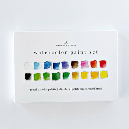 18 Color Watercolor Paint Set with Brush