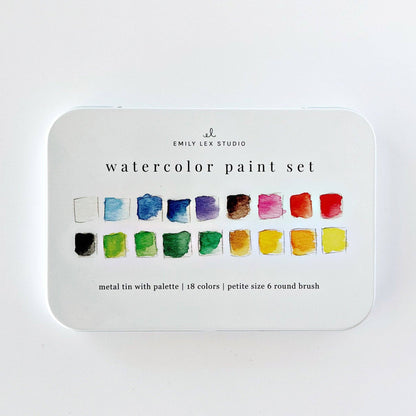 18 Color Watercolor Paint Set with Brush