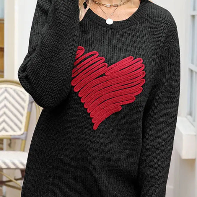 Heart Knit Pullover