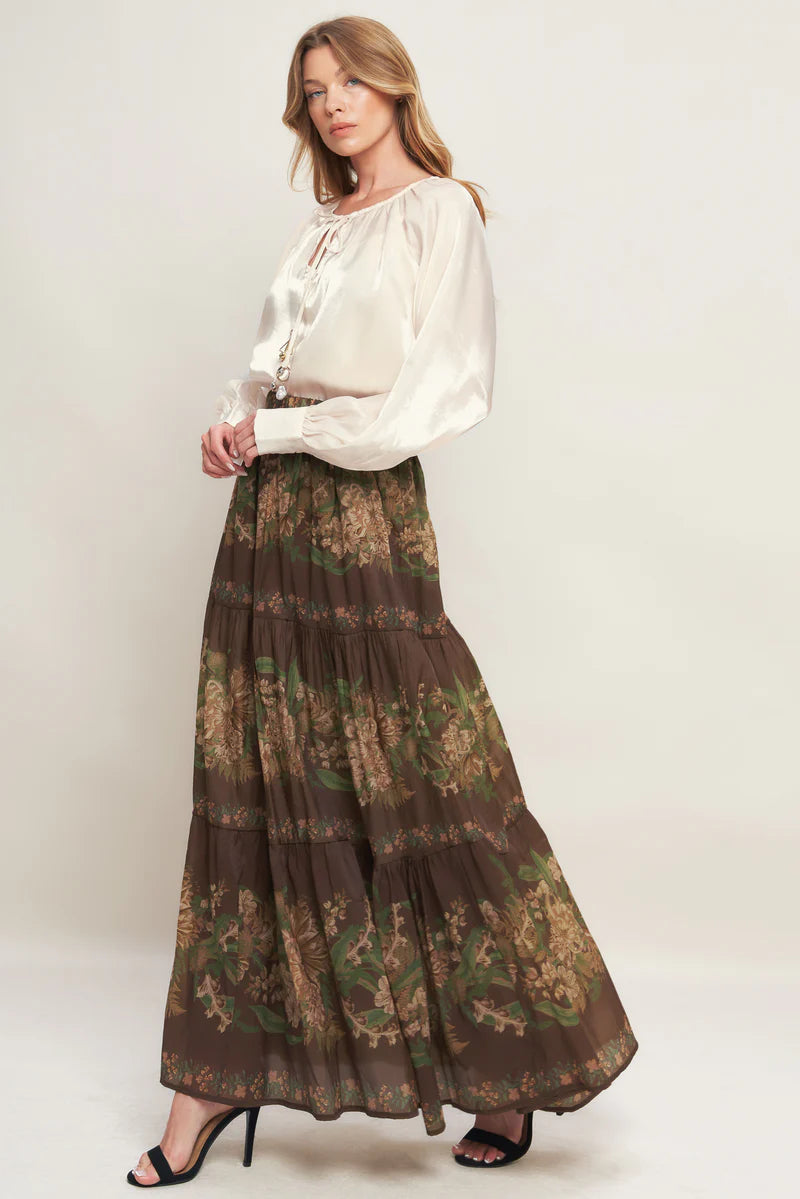 Flying Tomato Printed Woven Maxi Skirt