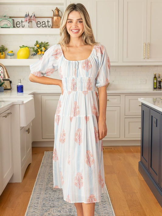 Simply Southern Puff Sleeve Floral Dress