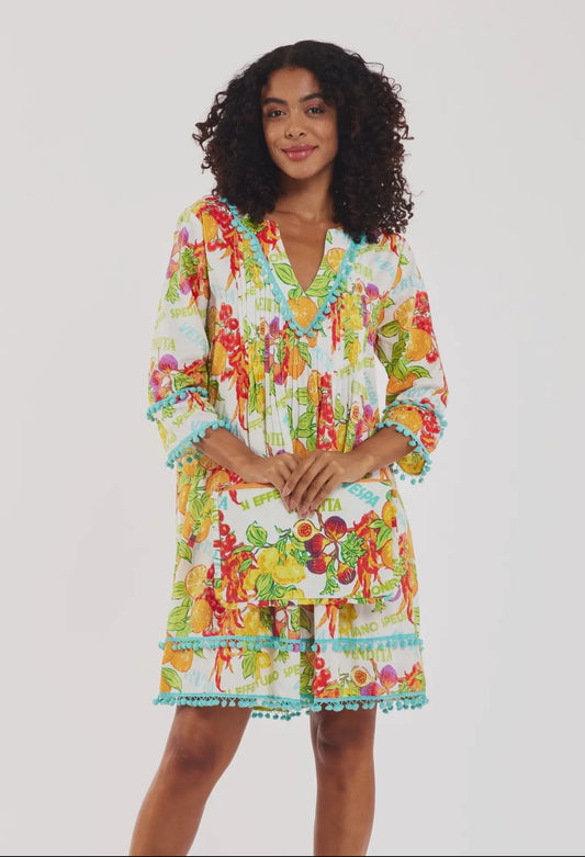 ModaPosa Pamela Dress Fruttivendolo White Multi