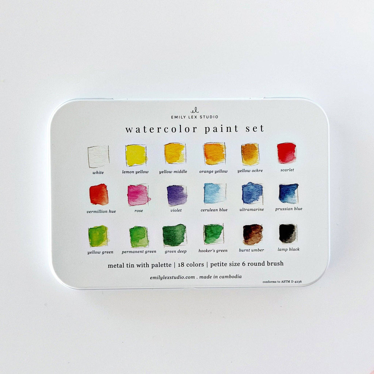 18 Color Watercolor Paint Set with Brush