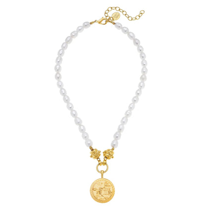Susan Shaw Blue Willow Pearl Necklace