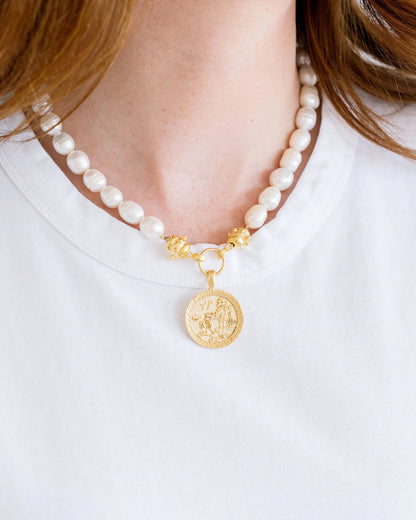Susan Shaw Blue Willow Pearl Necklace