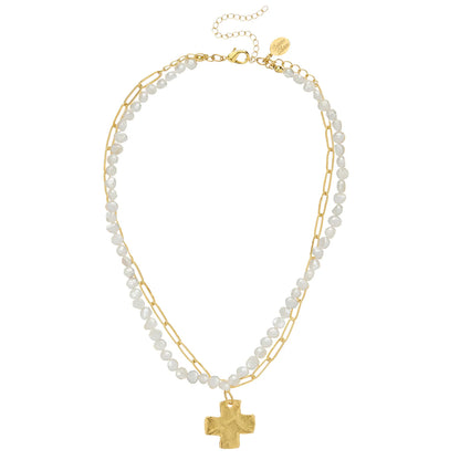 Susan Shaw Cross Piper Paperclip Necklace