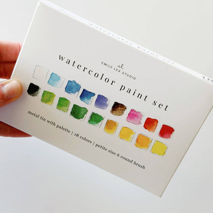 18 Color Watercolor Paint Set with Brush