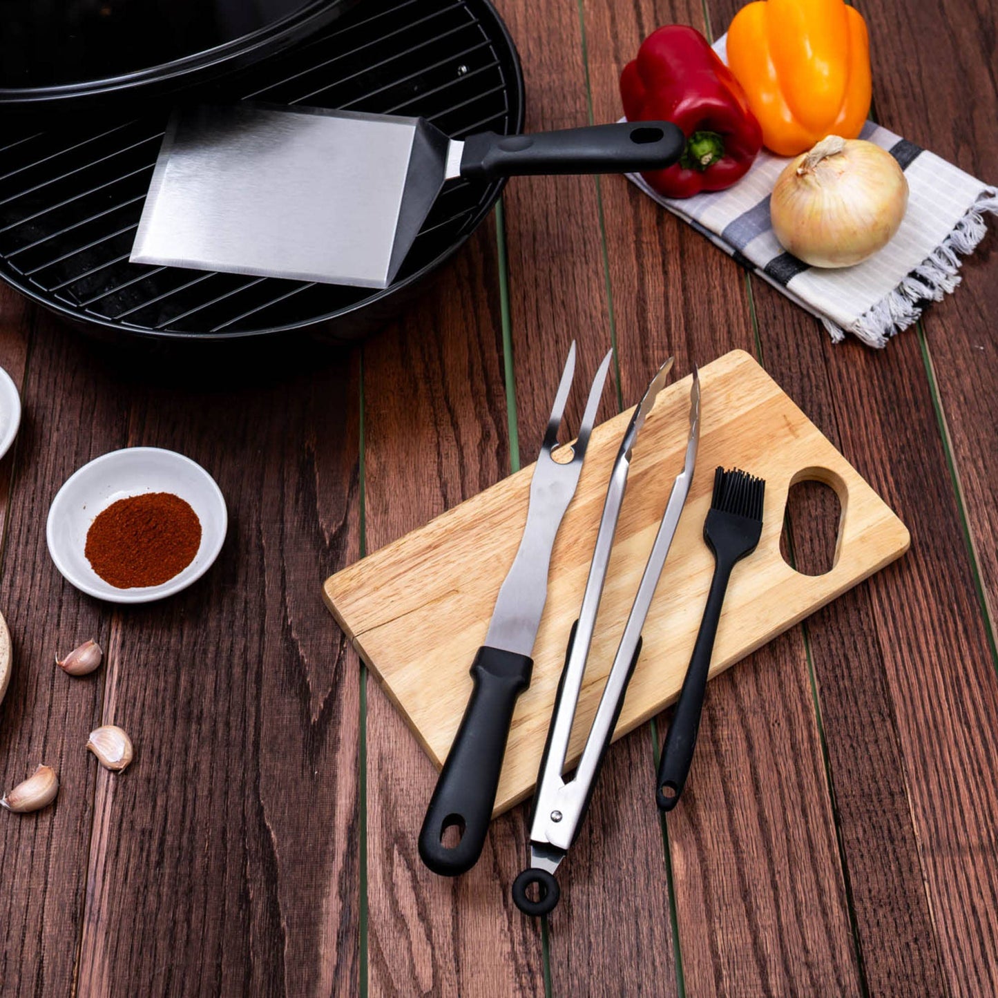 Scorched 4-Piece BBQ Tool Set | Men's Grill Tools Gift Set