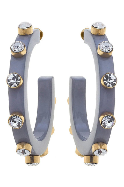 Canvas Renee Resin and Rhinestone Hoop Earrings