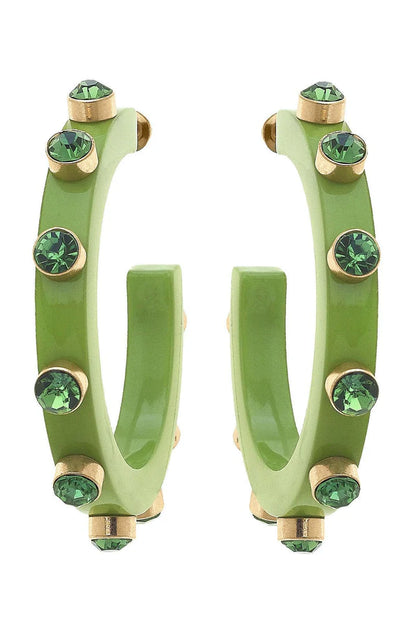 Canvas Renee Resin and Rhinestone Hoop Earrings