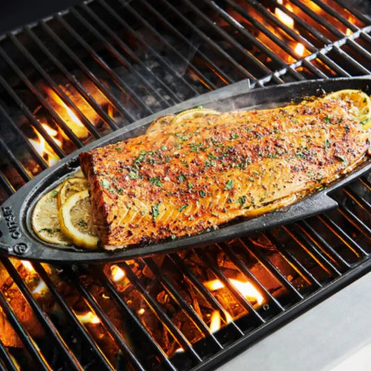 Fox Run Brand Cast Iron Fish Grill and serving pan